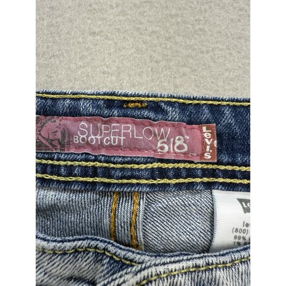 VTG Levi's 518 Jeans Womens 7M Juniors Faded Wash Bleached Look Superlow Bootcut - Picture 8 of 14